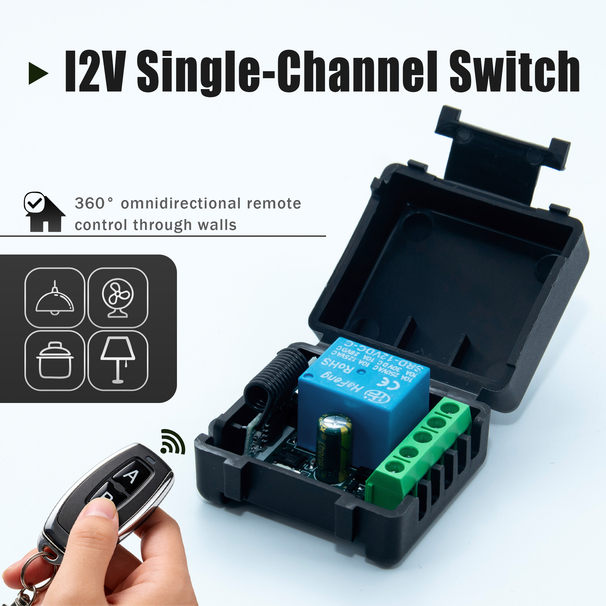 433Mhz Receiver Module - DC 12V 433MHz Drahtloser Fernbedienungsschalter 1-Kanal
